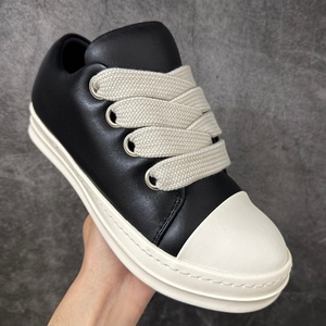 Zapatillas de cuero genuino con suela gruesa, de lujo, para exteriores, con cordones, informales. - Product Image 1
