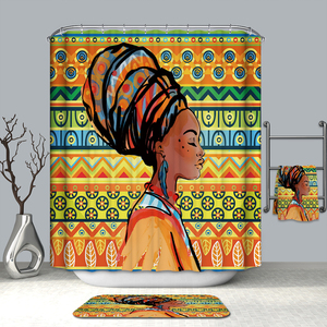 Sell Well New Type <strong>Fabric</strong> Printed African Girls <strong>Shower</strong> <strong>Curtain</strong> - Product Image 1