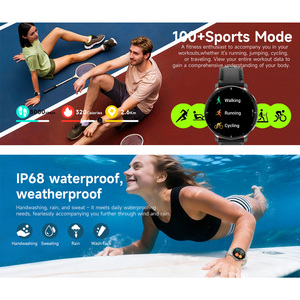 Montre connectée sportive ronde ultra-fine CE FCC HT39 pour couples, prise en charge des appels Bluetooth, écran AMOLED 466*466, surveillance de la santé féminine - Product Image 4