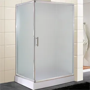 Conjunto de chuveiro de banheiro com porta de vidro porta deslizante de chuveiro com porta deslizante de canto de vidro curvo