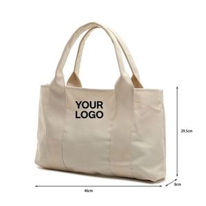 Low Moq Custom Printed Eco-Friendly Reusable High Quality Cotton Canvas Shopping With Zipper Large Capacity Tote Bag - Product Image 3