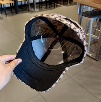 Chapeau carré en coton écologique à imprimé léopard d'automne Haoxuan - Chapeau d'hiver épais pour l'extérieur pour Halloween, la fête des pères