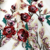 Aplique Floral Print Bridal Dress, Swiss Lace, Sequin