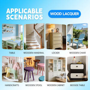 Peinture pour bois, revêtement pour bois d'extérieur, revêtement pour meubles à base d'eau, faible odeur, revêtement pour armoires, très adapté pour l'intérieur/l'extérieur, <span class=keywords><strong>blanc</strong></span> - Product Image 3