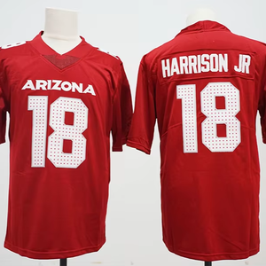 Maillots de football américain à manches courtes personnalisés avec nom et numéro de l'équipe d'Arizona, imprimés, 100% polyester, respirants et à séchage rapide - Product Image 1