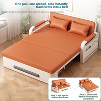 Canapé-lit convertible pliable multifonctionnel avec rangement, lit simple rétractable tendance pour petits appartements, chambre et salon