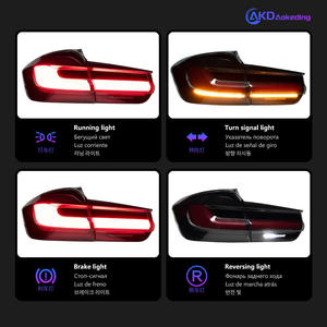 2013-2018 para BMW F30 F80 M3 estilo modificado LED señal freno luces traseras lente roja y ABS impermeable nueva 12V lámpara trasera - Product Image 5