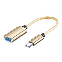Logotipo personalizado de aleación de aluminio tipo C USB OTG Cable adaptador para teléfono inteligente OTG Flash Drive Tablet