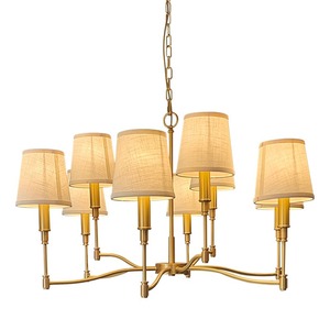 Grand lustre <span class=keywords><strong>Piaf</strong></span> pour salon, salle à manger, hôtel, villa, éclairage intérieur, luminaires en laiton, lustre en tissu à branches - Product Image 1