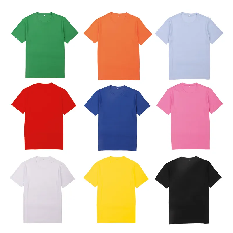 Wholesale Low Price Men 100% Polyester Quick Dry Tee Tshirt Unisex Customize Sublimation Logo Print Blank Short Sleeve T shirt