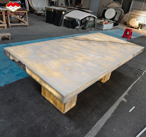 Brother Stone rétro-éclairé Beige Onyx nouveau Design lumière LED rétro-éclairé Table à manger luxe Onyx marbre pierre photoélectrique - Product Image 3