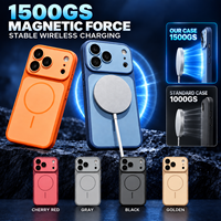 Étui magnétique en TPU PC de 2,0 mm pour iPhone 18 Pro Max 17 Air 16 15 14 Plus 13 12 11 Pro avec aimant 1500GS intégré et film protecteur d'écran HD transparent