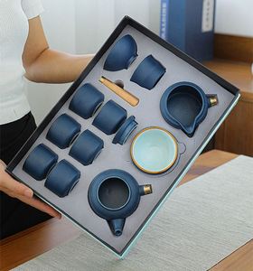 Factory Supply Reasonable Price Wholesale Chinese Design 10-Piece Handmade Ceramic Porcelain Tea <b>Set</b> - Product Image 1