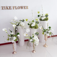 ZIKE-Arrangement Bunga Hydrangea Putih Mewah untuk Dekorasi Latar Belakang Pesta Pernikahan, dan Hiasan Tengah Meja Bunga
