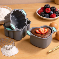Moule à gâteau en silicone antiadhésif avec poignée, qualité alimentaire, en forme de cœur, rond, carré, pour gâteau chiffon, fromage, chocolat