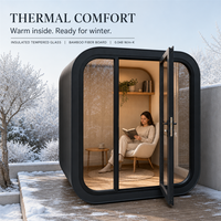 Maison capsule préfabriquée de 5 m², bureau de jardin avec porte en verre, studio de travail extérieur pour jardin, maison, resort et glamping