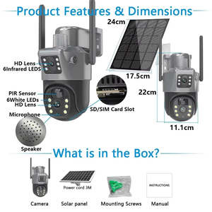 8MP <b>Solar</b> <b>CCTV</b> <b>Camera</b> with 4G PTZ PIR Alarm and IP65 Low Power Night Vision for Outdoor Use - Product Image 4