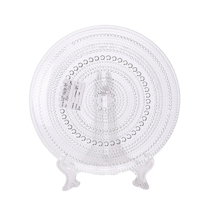 Ensembles de vaisselle transparents ensemble d'<span class=keywords><strong>assiettes</strong></span> en verre avec motif à pois, paire avec <span class=keywords><strong>verres</strong></span> à vin et <span class=keywords><strong>verres</strong></span> à boire assortis - Product Image 1