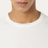 Pulls pour hommes en maille de haute qualité, personnalisés avec logo OEM et ODM, col rond, blanc, décontractés, tricotés pour hommes, vêtements en maille