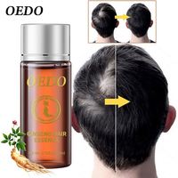 OEDO Serum penumbuh rambut Ginseng, minyak esensial memperbaiki akar rambut lembab untuk pertumbuhan rambut hitam dan bersinar mencegah rambut rontok