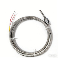 Resistencia Térmica de Platino PT100 de Alta Precisión con Rosca, Sensor de Temperatura Industrial, Sonda Única, Sistema de 3 Cables, Protección IP66
