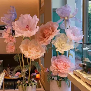 I83 elettrico gigante decorazione floreale grande supporto per fiori di carta con luce