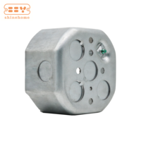Boîte de jonction octogonale en acier prégalvanisé de 4 pouces, profondeur 2-1/8 pouces, boîte de sortie électrique compatible avec les conduites et connecteurs EMT