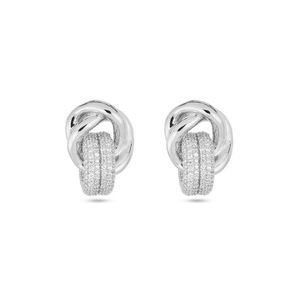 Boucles d'oreilles clous Gemnel en forme de nœud diamant pour femmes - Product Image 6