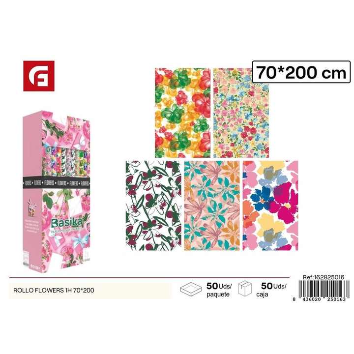 Flower Pattern Gift Wrap Roll 70*200 cm Party Supplies Wrapping Material 8436020250163