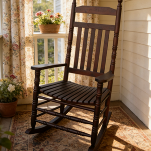 <span class=keywords><strong>Fauteuil</strong></span> à bascule robuste en bois de peuplier pour intérieur, style ferme haut de gamme, mobilier de maison pour chambre à coucher, loisirs, détente, confort et repos - Product Image 1