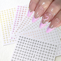 3D goud zilver roze liefdeshart nagelstickers Valentijn ontwerp gouden geometrie liefde nagel manicure decoratie