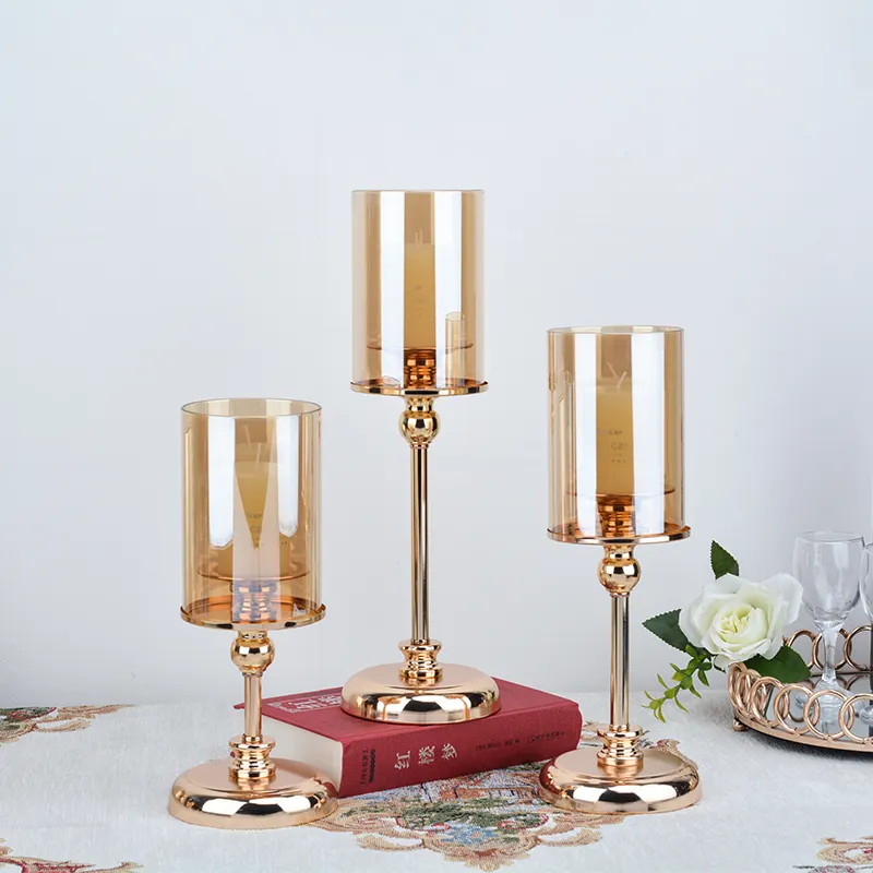 Outras lembrancinhas de casamento, peças centrais e decorações de mesa, castiçais de metal acrílico, candelabros para festas, exibição dourada ao ar livre