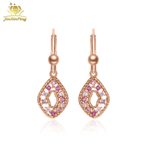 <span class=keywords><strong>Boucles</strong></span> <span class=keywords><strong>d</strong></span>'<span class=keywords><strong>oreilles</strong></span> <span class=keywords><strong>pendantes</strong></span> géométriques en zircon or rose pour enfants - Bijoux mignons en argent sterling 925 pour petites filles - Product Image 1