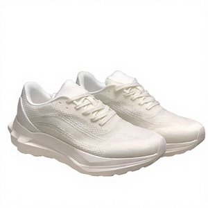 New Solid Color Breathable PU/PVC Upper Midsole Pu Outsole Closed Toe Comfortable Lace-Up Chunky Running Walking Cotton Fabric - Product Image 3