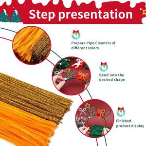 200 PCS Gold Pipe Cleaners Chenille Stem Set 100 PCS Laranja + 100 PCS Glitter Gold Craft Pipe Cleaners DIY Fuzzy Stick Art Crafts - Product Image 3