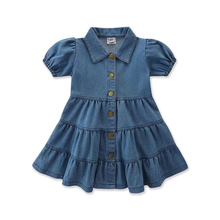 Baby Girl Jean Dress Cute Denim Jumpsuit for Toddlers