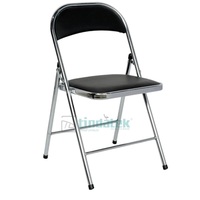 Chaises pliantes pliables robustes Foshan avec cuir PU chromé replier pour événements Camping en plein air école fête location salle à manger