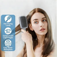 Peigne de séchage à la mode en gros direct avec ensemble de microfibres douces, anti-pelliculaire, anti-radiation, pour démêler les cheveux, brosses à cheveux sèches