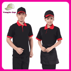 Camiseta Personalizada de Alta Calidad en Algodón y Poliéster para Uniforme de Restaurante de Comida Rápida, Unisex, Cuello Redondo - Product Image 3