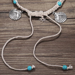 Bohème coquille étoile de mer été plage bracelets de cheville pour femmes Turquoise cheville sandales sur jambe filles pieds nus artisanat chaîne <span class=keywords><strong>bijoux</strong></span> - Product Image 3