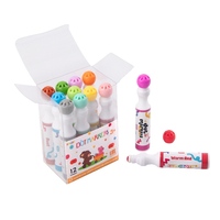 Marqueur à points lavable, faible MOQ, directement de l'usine, personnalisable, encre non toxique 40 ml, marqueur graffiti pour enfants 3+, dessin, lot de 12, coffret cadeau