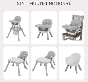 Chaise haute multifonctionnelle 5 en 1 pour bébé, plateau amovible, siège réglable, <span class=keywords><strong>tabouret</strong></span> pour tout-petit, table de jeu avec <span class=keywords><strong>ceinture</strong></span> de sécurité - Product Image 3
