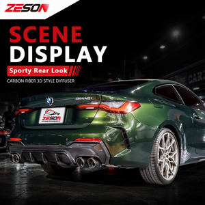 Difusor Trasero de 3 Piezas en Fibra de Carbono Real, Estilo 3D, para <span class=keywords><strong>BMW</strong></span> Serie 4 G22 G23 430i M440i Coupé Convertible, 2020+ - Product Image 2