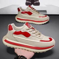 Vente en gros de baskets pour hommes rétro à blocs de couleur, à semelle épaisse, amortissantes, pour la marche quotidienne, style décontracté, chaussures de sport