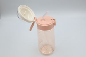 Botella de agua Kita Boo de 480 ml para bebés y niños, con pajita de silicona y tapa abatible, a prueba de fugas, para la escuela y el jardín de infantes - Product Image 6