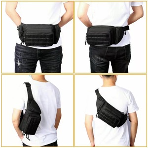 Multifunctional Waist Bag Unisex Outdoor Sports Tactical Style With Zipper Pocket Webbing Strap Solid Color Military Design - Product Image 3