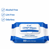 Tisu CPAP Alami Dengan Lidah Buaya Bebas Alkohol Kemasan Dapat Ditutup Kembali Perlengkapan CPAP