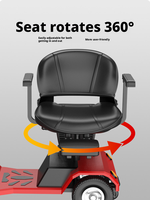 Scooter électrique pliable à 4 roues pour personnes âgées et handicapées, scooter de voyage compact avec siège pour seniors