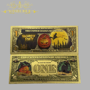 4 types de billets de banque américains de Halloween plaqués or 24 carats pour cadeaux - Product Image 5