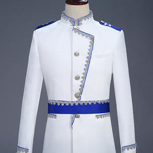 Performance Costume Hommes Cour Costume Hommes <span class=keywords><strong>Suites</strong></span> pour Mariage Blanc 2 Pièces Avec Ceinture Uniforme Utilitaire pour Hommes - Product Image 2